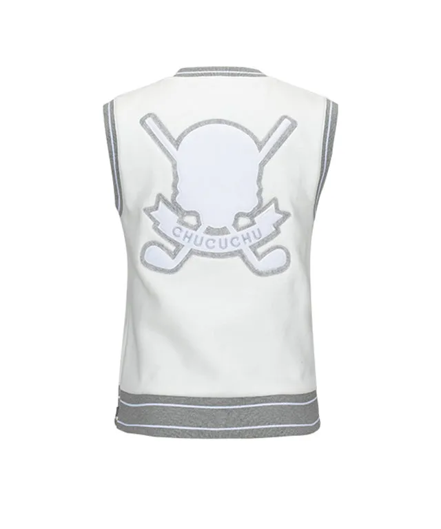 CHUCUCHU Songchi Skull Logo Vest - White