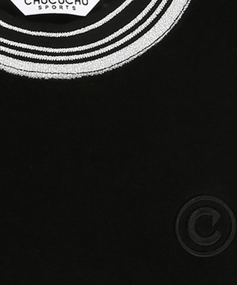 CHUCUCHU Velour Puff Crewneck - Black