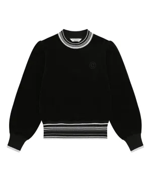 CHUCUCHU Velour Puff Crewneck - Black