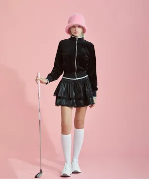 CHUCUCHU Velour Windproof Zip-Up - Black