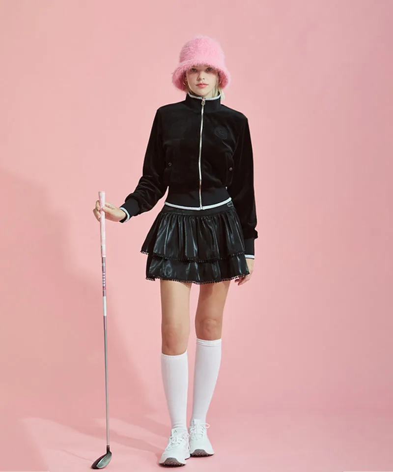 CHUCUCHU Velour Windproof Zip-Up - Black
