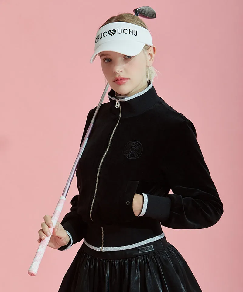 CHUCUCHU Velour Windproof Zip-Up - Black