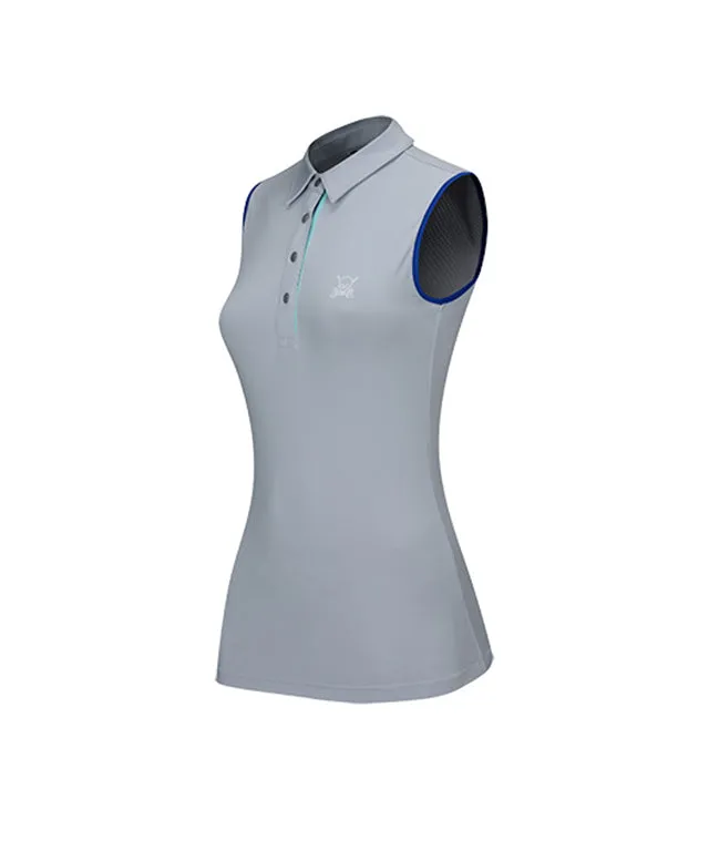 CHUCUCHU Women's Back Mesh Point Top - Grey