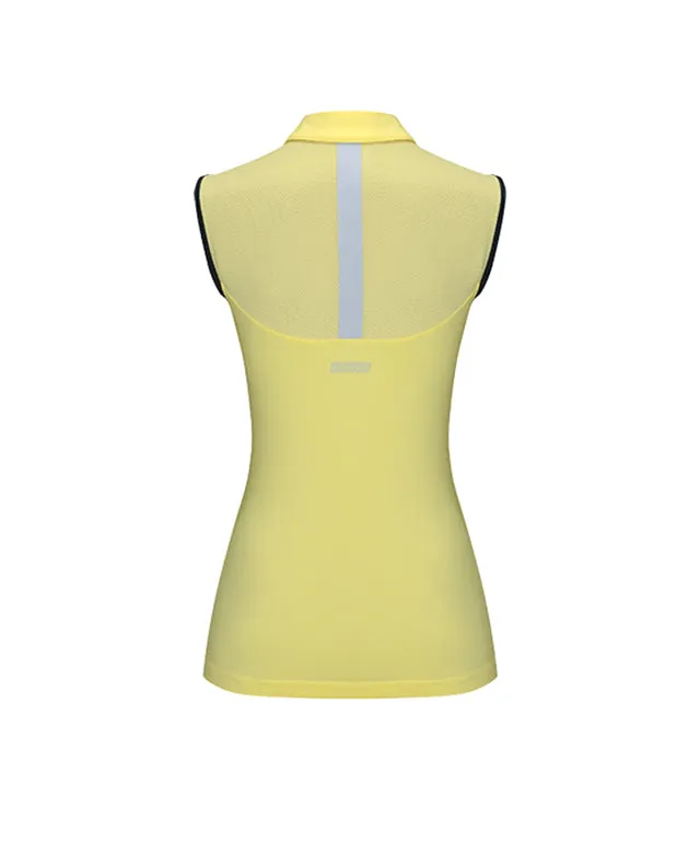 CHUCUCHU Women's Back Mesh Point Top - Lemon Yellow