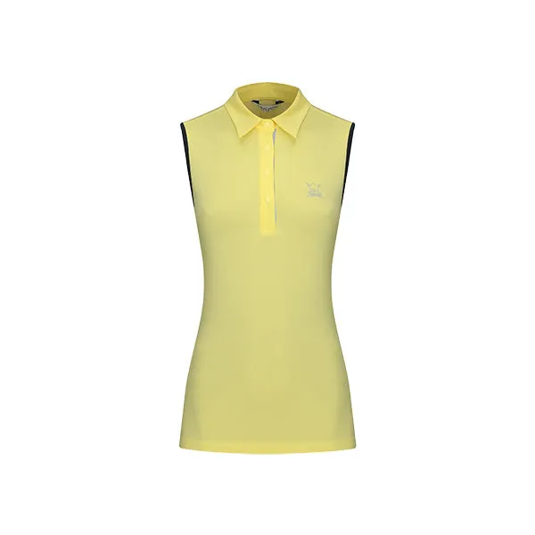 CHUCUCHU Women's Back Mesh Point Top - Lemon Yellow