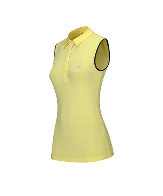 CHUCUCHU Women's Back Mesh Point Top - Lemon Yellow