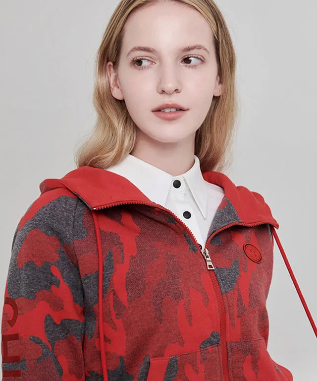 CHUCUCHU Women's Camo Hood Zip-Up - 2 Colors