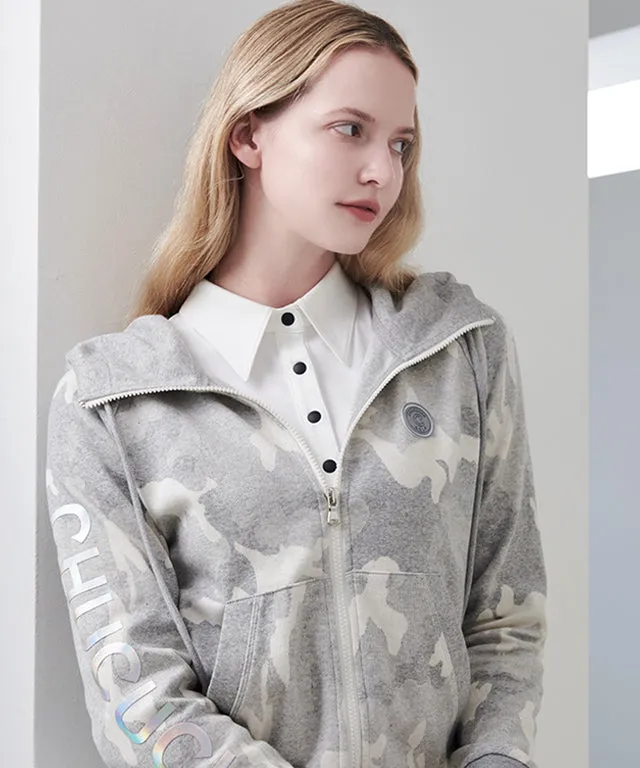 CHUCUCHU Women's Camo Hood Zip-Up - 2 Colors