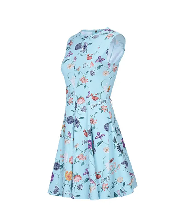 CHUCUCHU Women's Flower Dress - Blue
