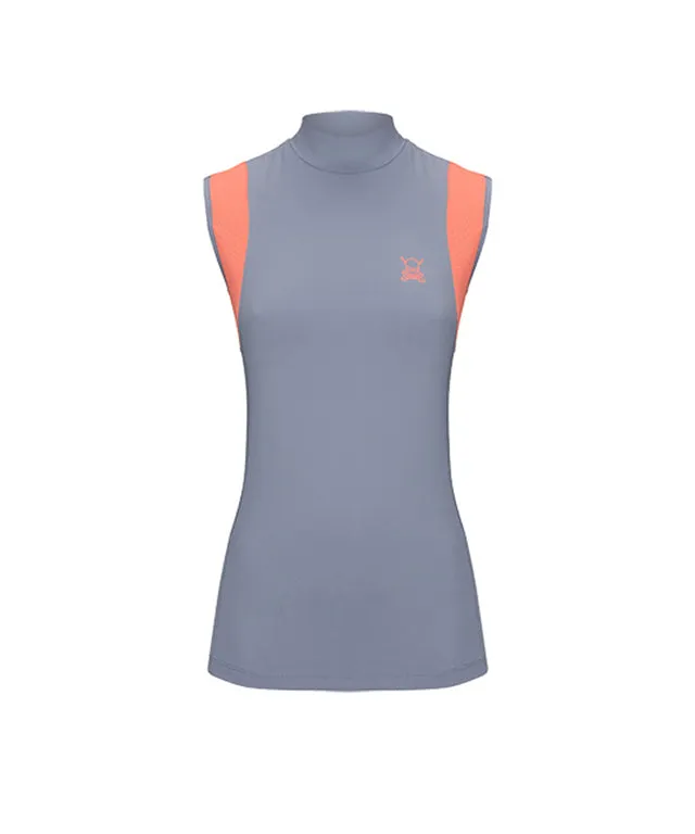 CHUCUCHU Women's Mesh Dual Point Top - Grey