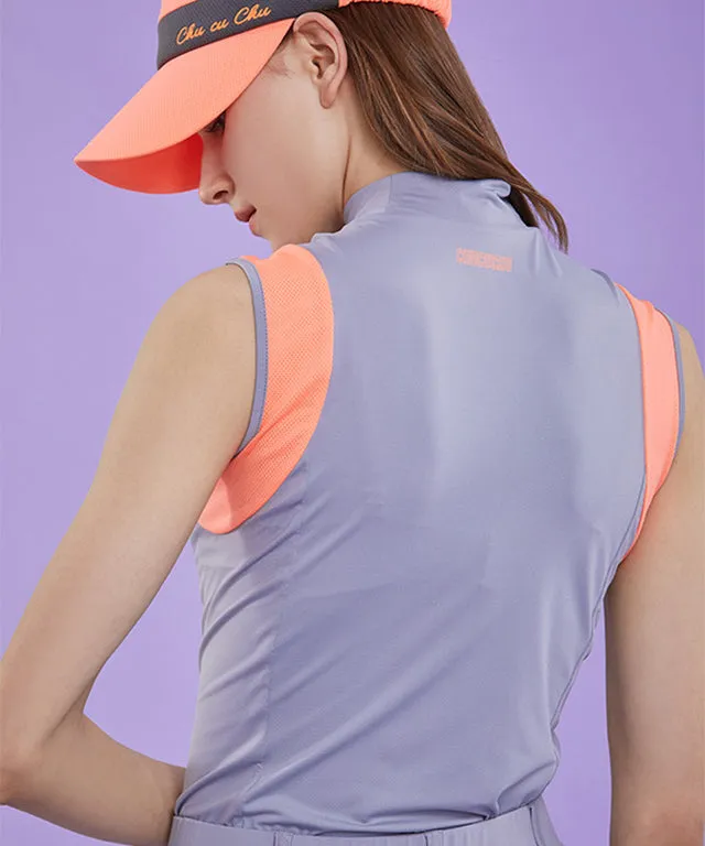 CHUCUCHU Women's Mesh Dual Point Top - Grey