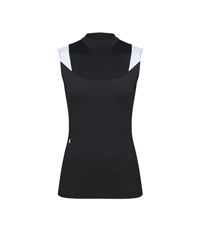 CHUCUCHU Women's Shoulder Point Top - Black