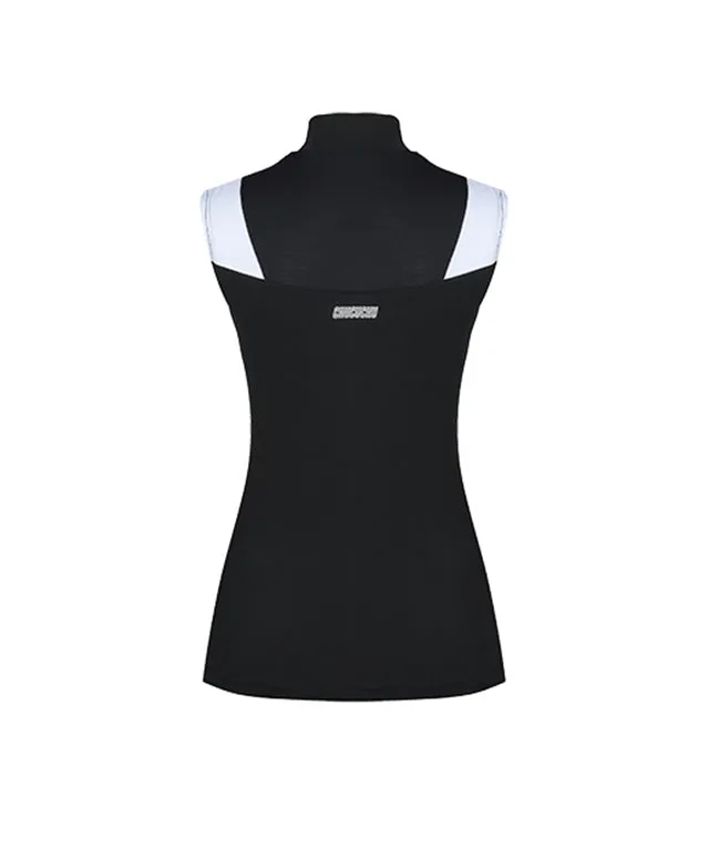 CHUCUCHU Women's Shoulder Point Top - Black