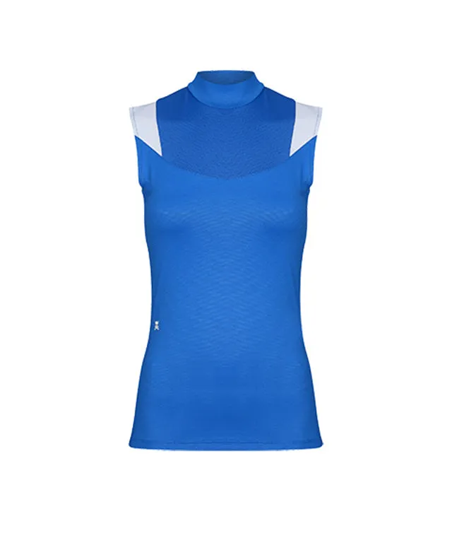 CHUCUCHU Women's Shoulder Point Top - Blue