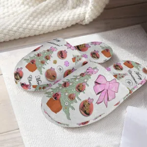Classic Cotton Slippers 'Pink Christmas'