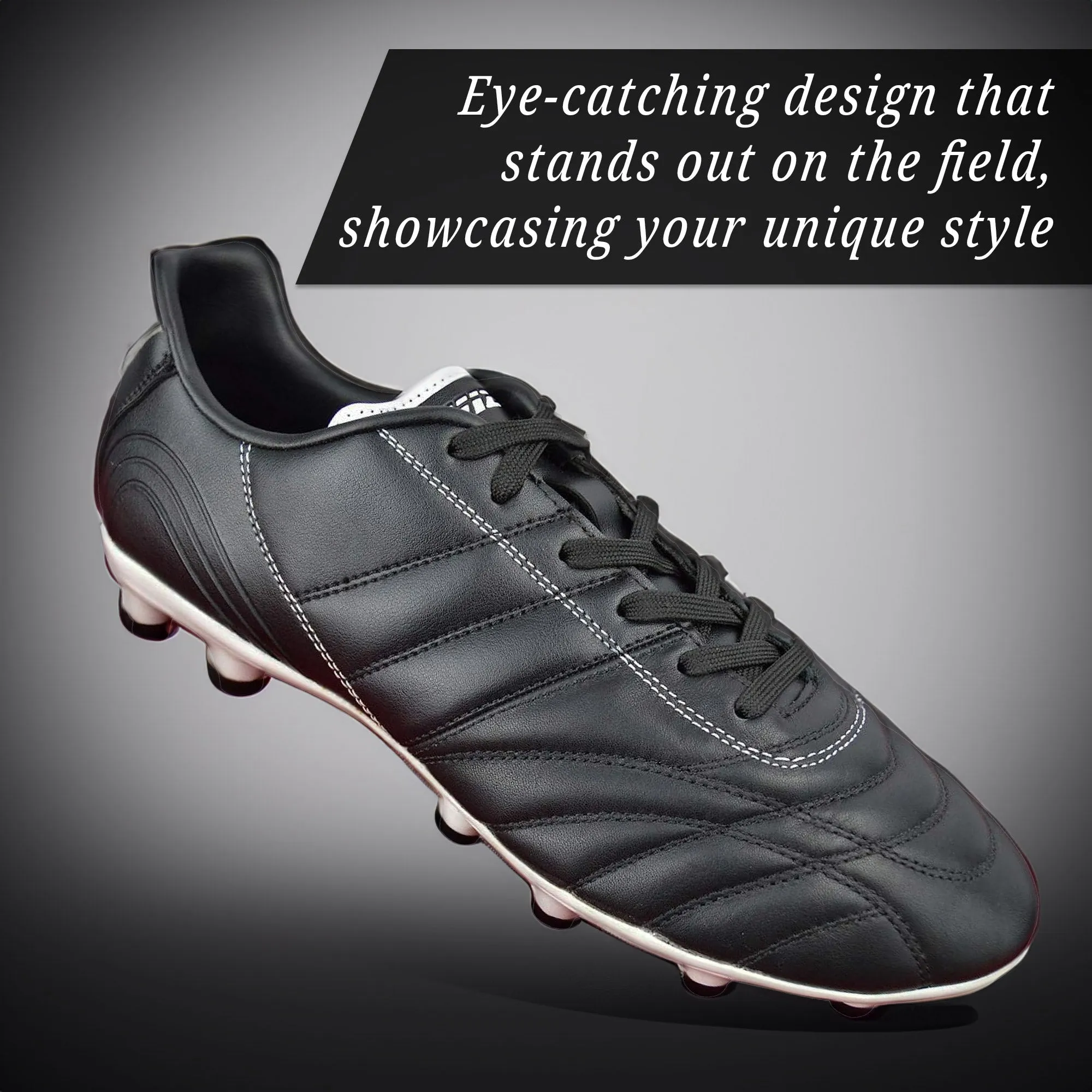 Classico Junior Firm Ground Soccer Shoes - Black/White