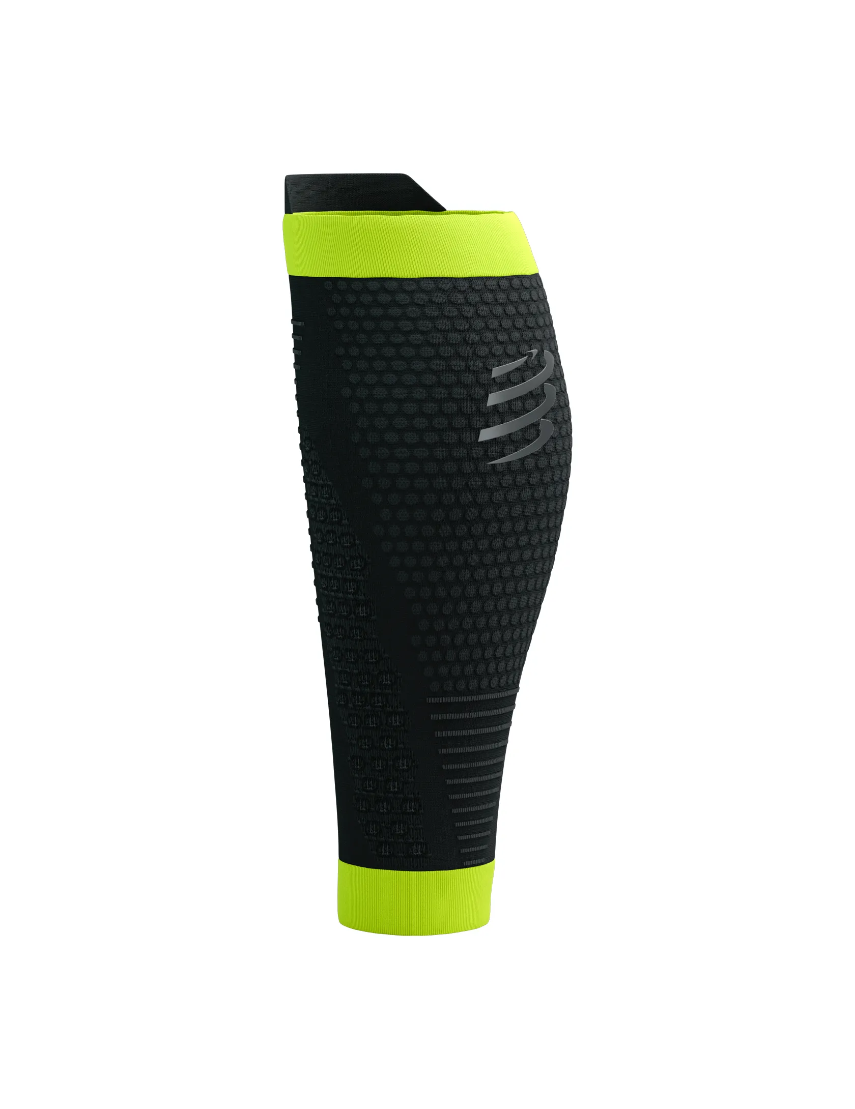 Compressport Unisex's R2 3.0 Flash Calf Sleeves Black/Fluo Yellow - CCSU3099016