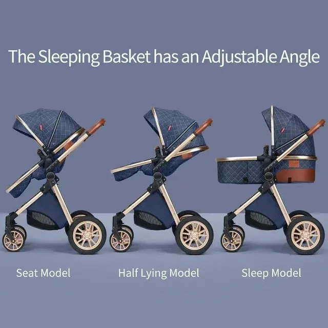 Creamy White Premium 3-in-1 Baby Stroller (Car Seat & Base Included)