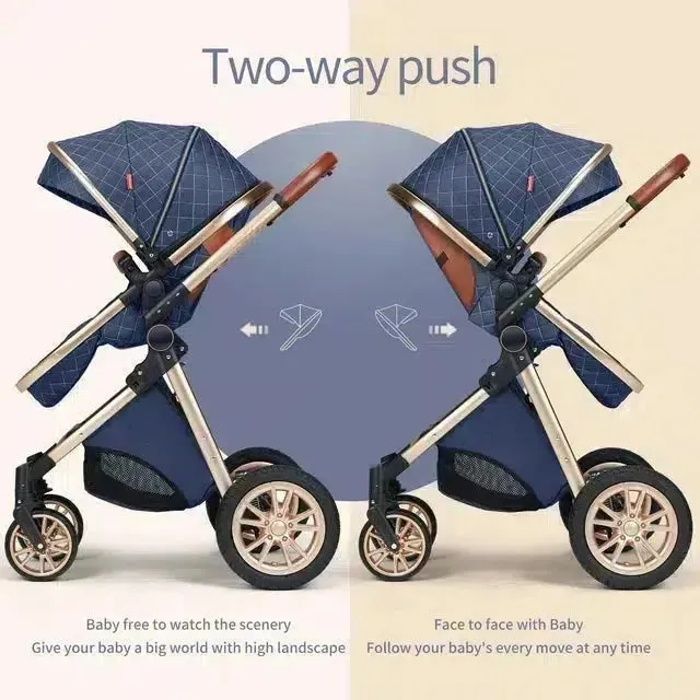 Creamy White Premium 3-in-1 Baby Stroller (Car Seat & Base Included)