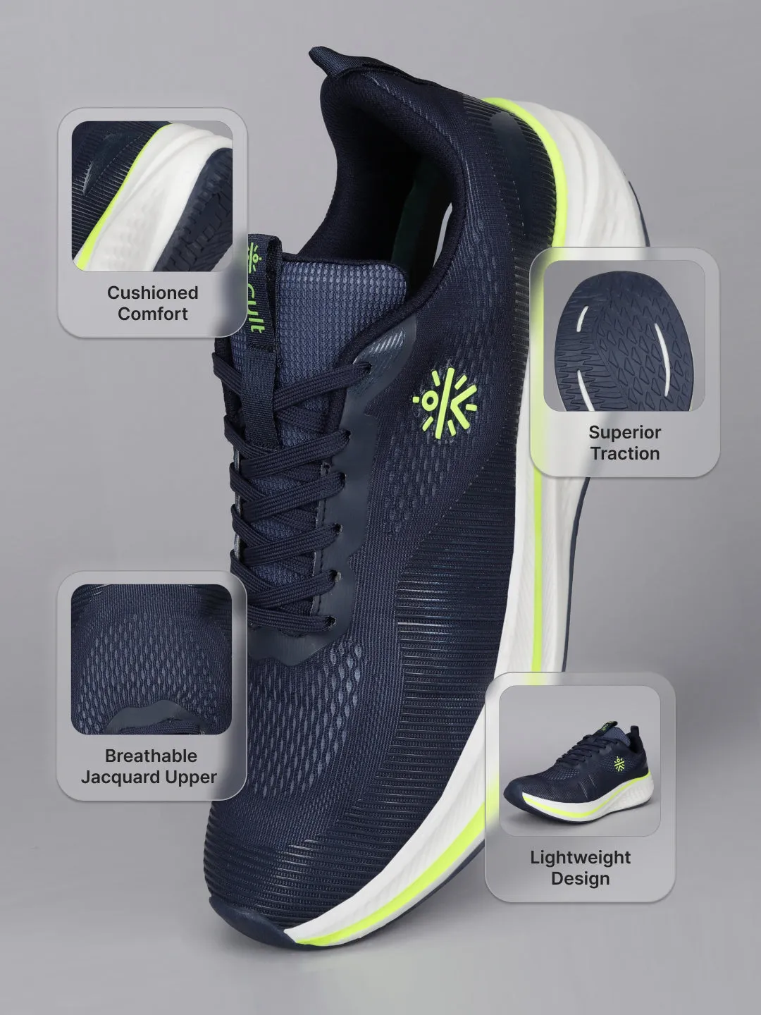 cult Men's Typhon Running Shoes - Navy