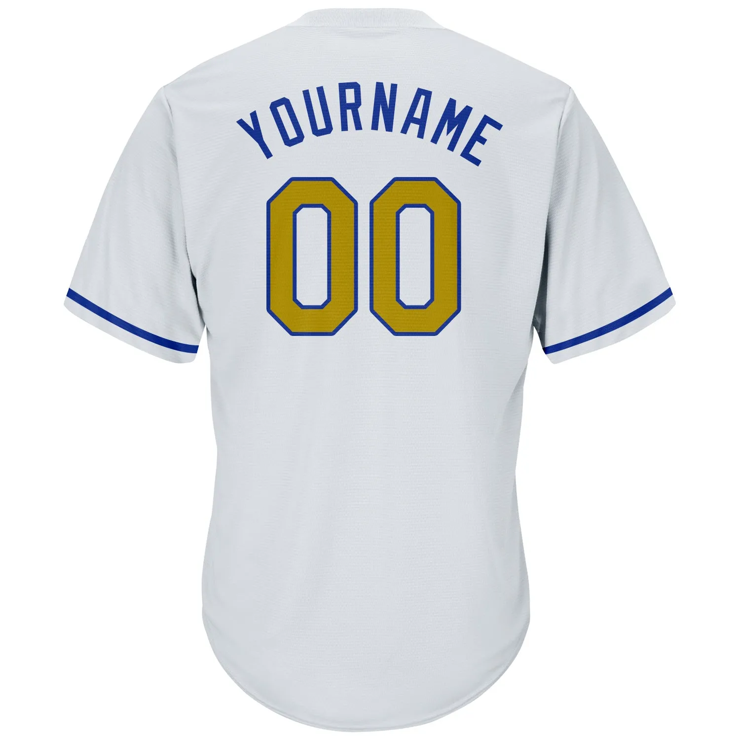 Custom White Old Gold-Royal Authentic Throwback Rib-Knit Baseball Jersey Shirt