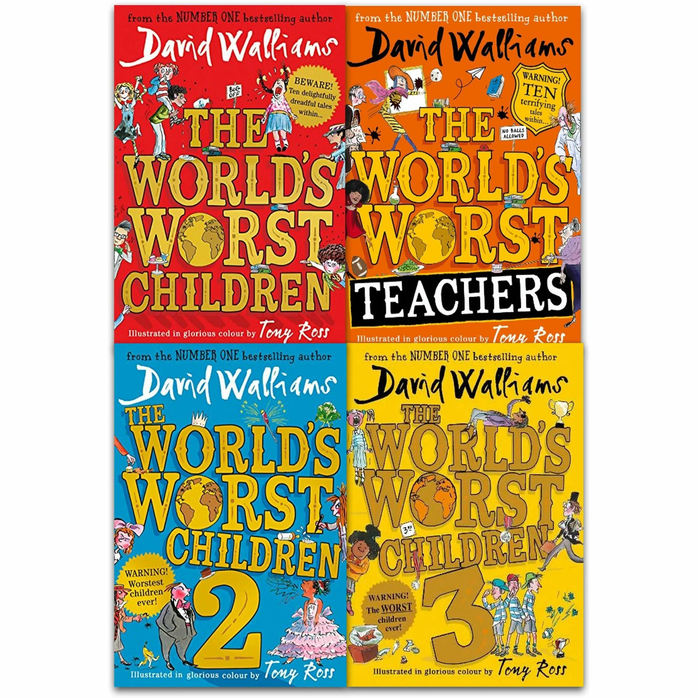 David Walliams World's Worst Children 4 Books Collection Set
