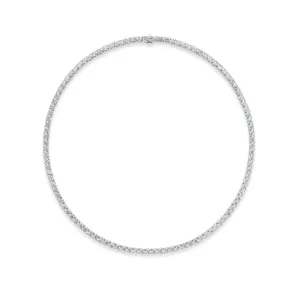David Weisz 18k White Gold Diamond Tennis Necklace - 9.56ctw