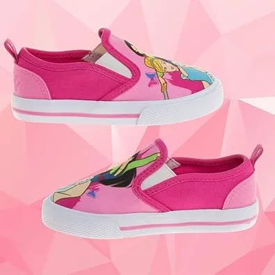 Disney Princess Shoes for Girls - Kids Toddler Character Low top Slip-on Casual Tennis Canvas Sneakers (Toddler - Little Kid)