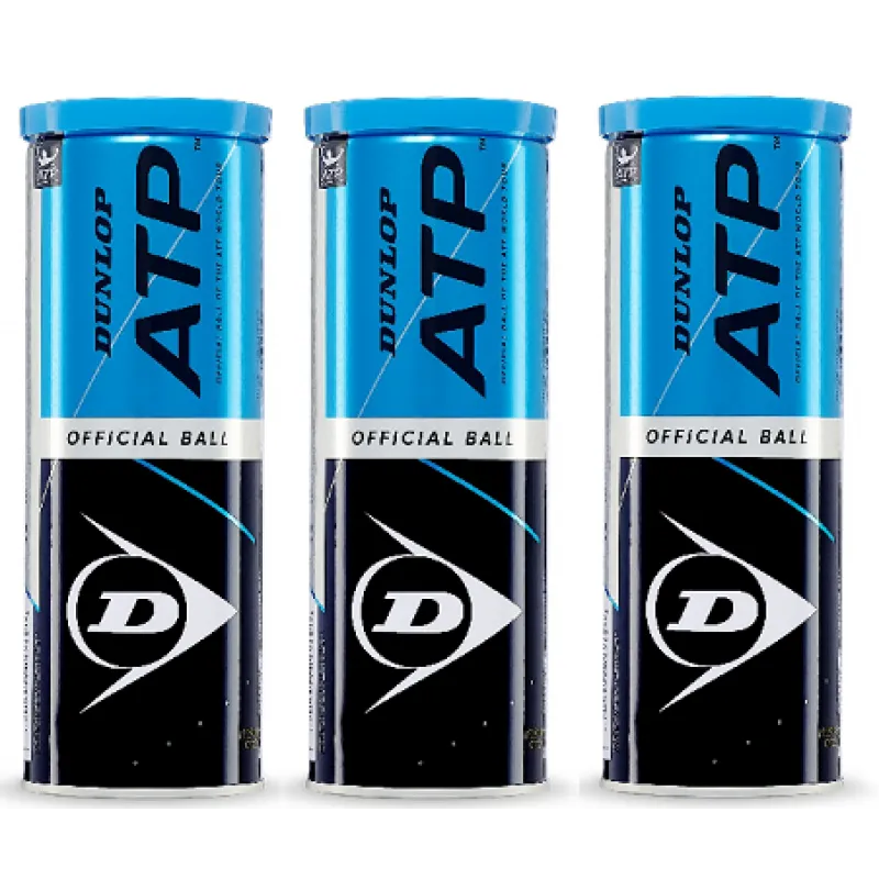 Dunlop ATP Tennis Balls (3 Cans Bundle)