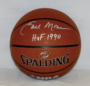 Earl Monroe Autographed NBA Spalding Basketball With HOF and JSA W Authenticated