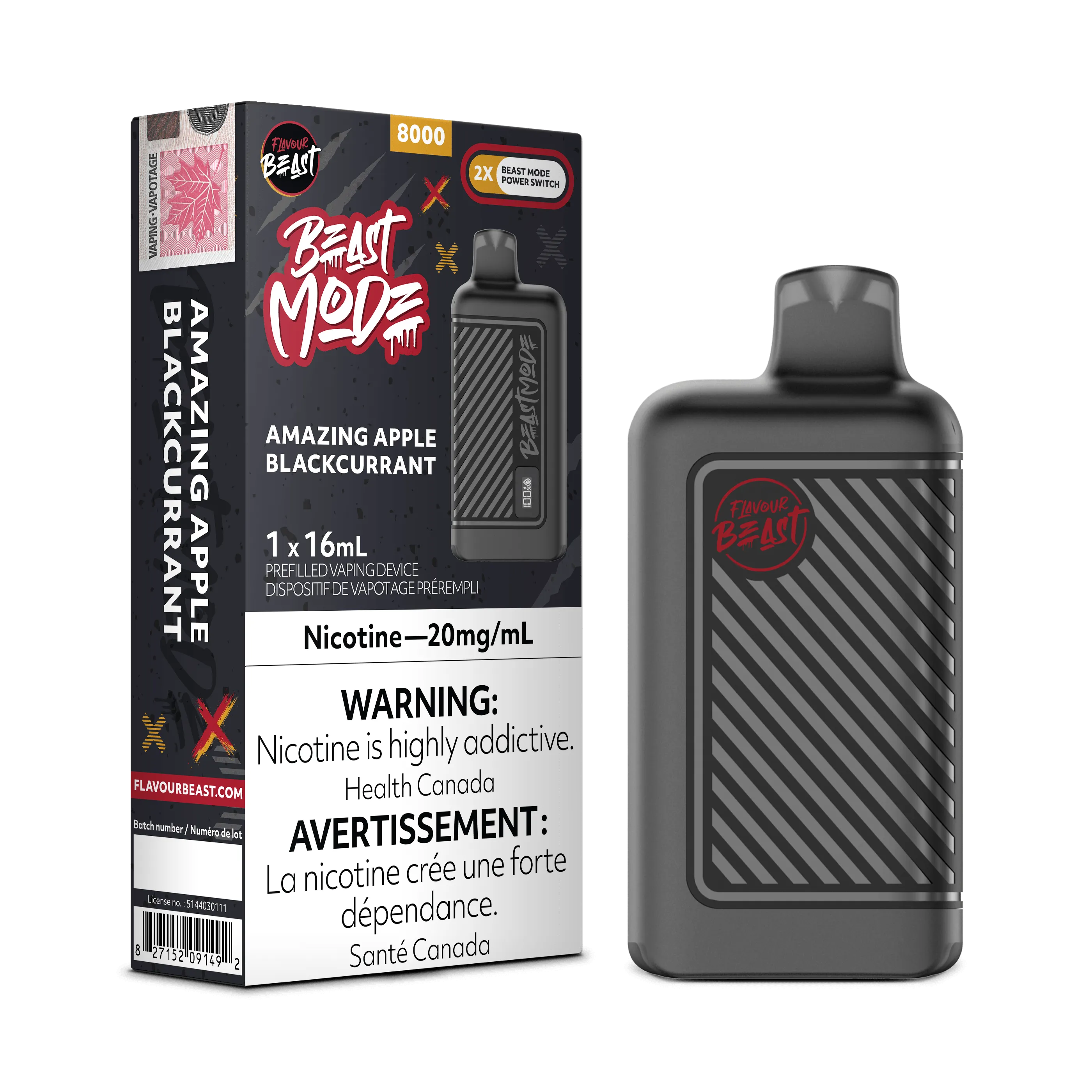 Flavour Beast Beast Mode 8K - Amazing Apple Blackcurrant Disposable Vape