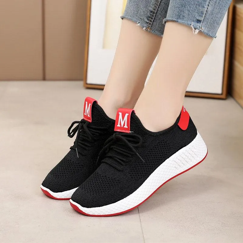 Flying woven shoes new mesh shoes casual wild breathable sports shoes female summer running shoes