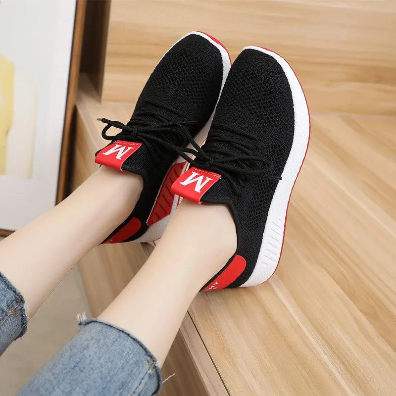 Flying woven shoes new mesh shoes casual wild breathable sports shoes female summer running shoes