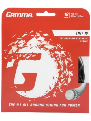 Gamma TNT2 16/1.32 Tennis String (Black)
