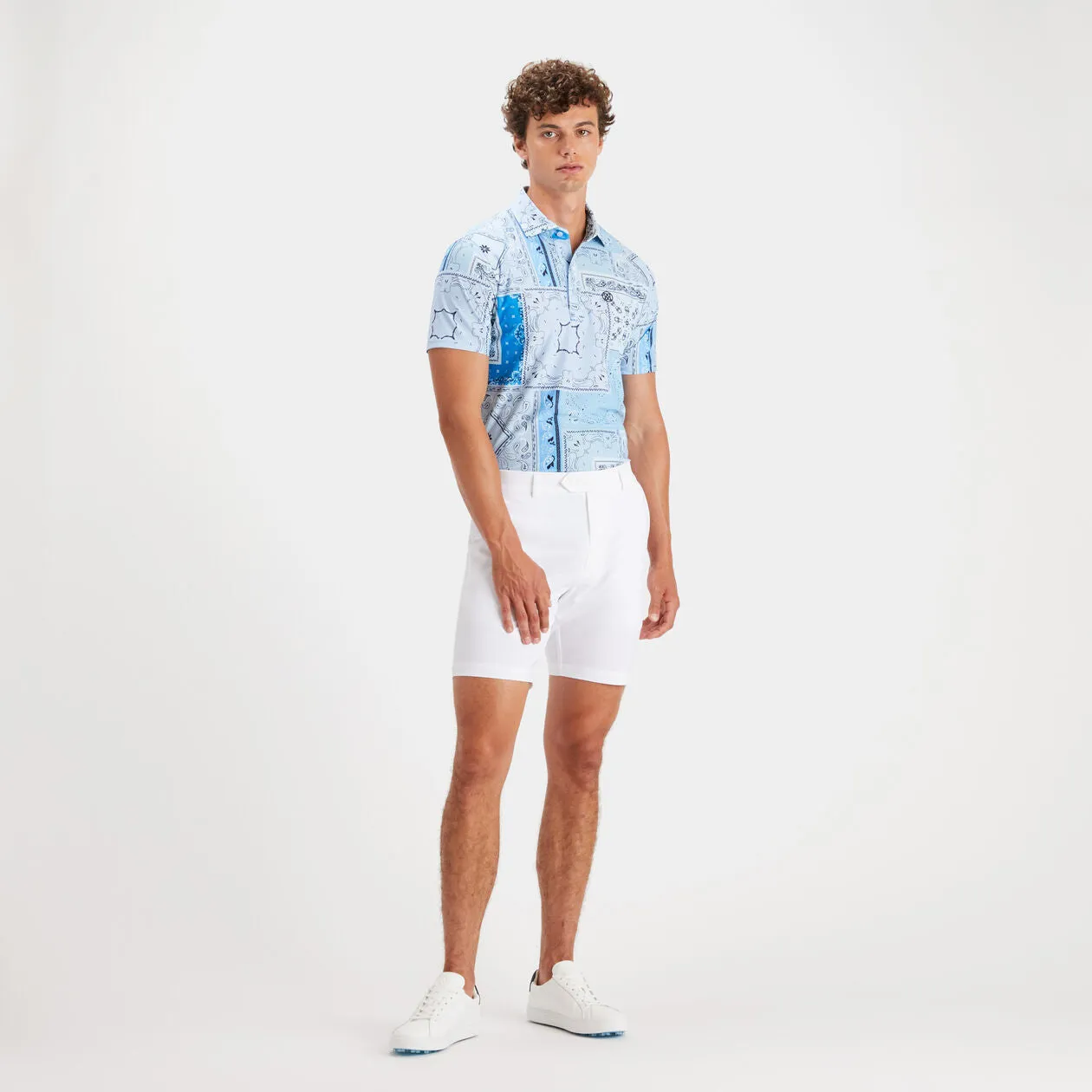 G/Fore Men's Bandana Tech Pique Slim Fit Polo: Sky