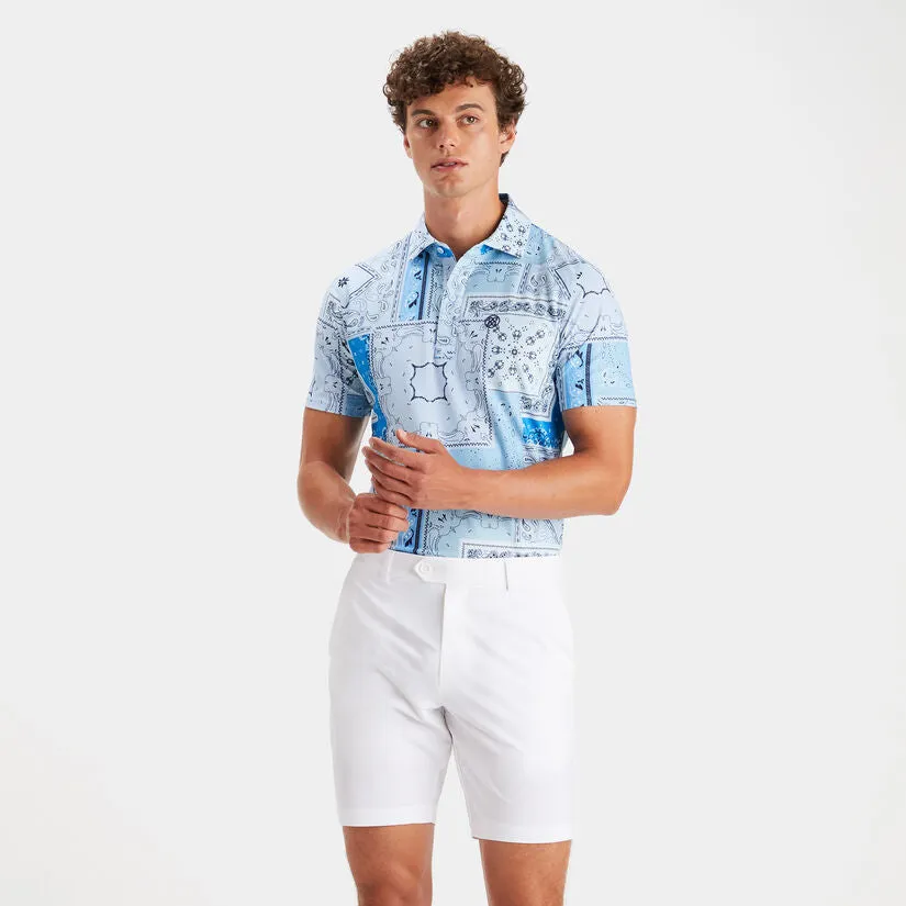 G/Fore Men's Bandana Tech Pique Slim Fit Polo: Sky