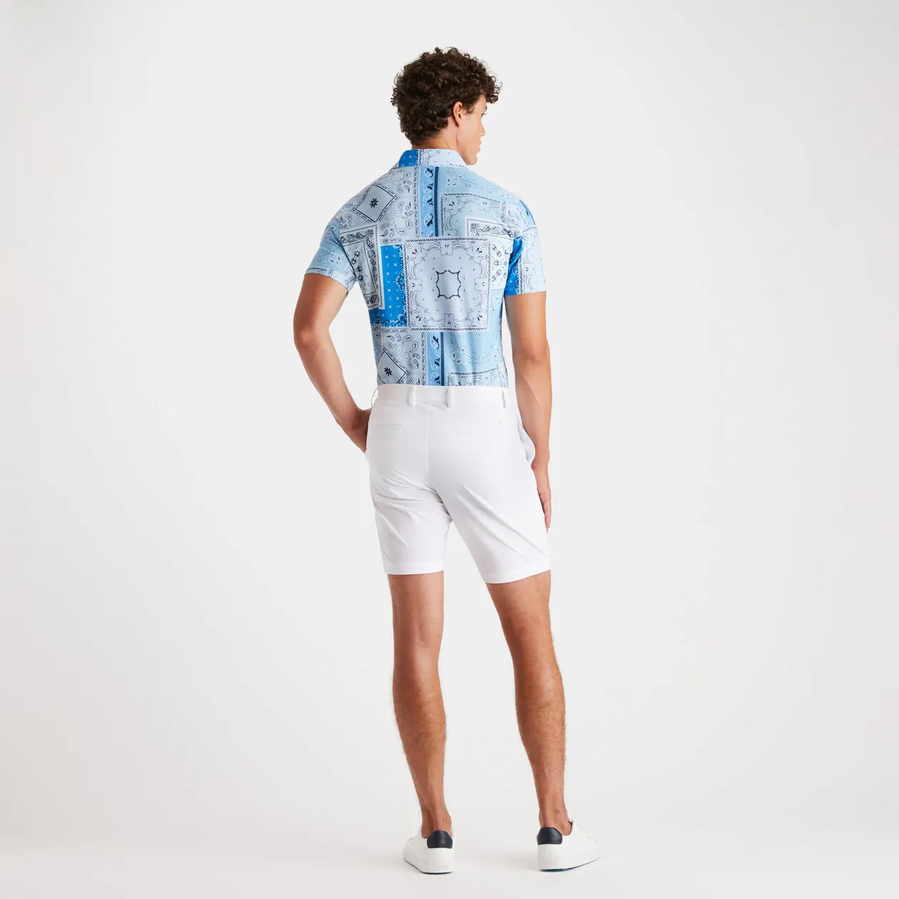 G/Fore Men's Bandana Tech Pique Slim Fit Polo: Sky