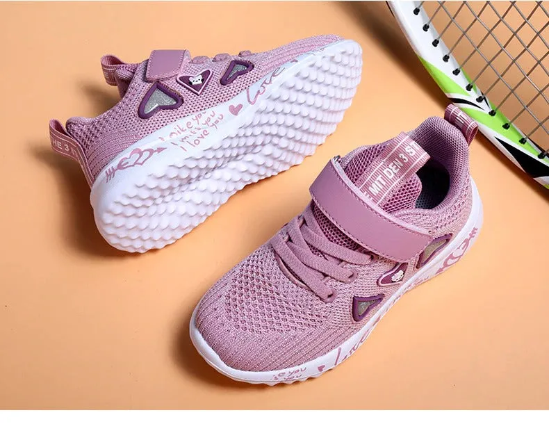 Girls Casual Shoes Light Mesh Sneakers Tennis Cute Sport