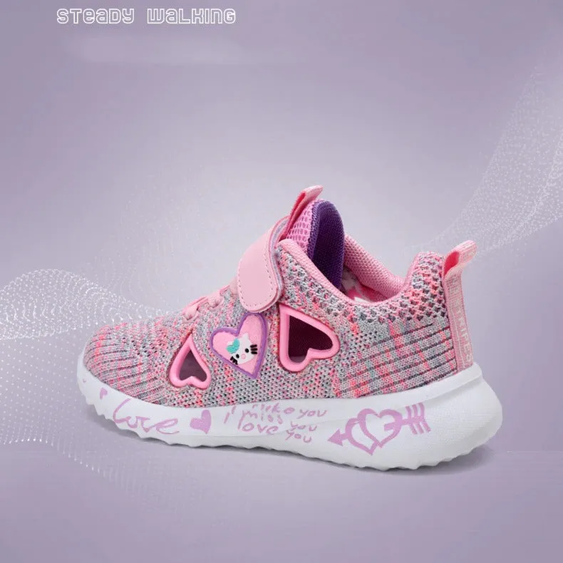 Girls Casual Shoes Light Mesh Sneakers Tennis Cute Sport