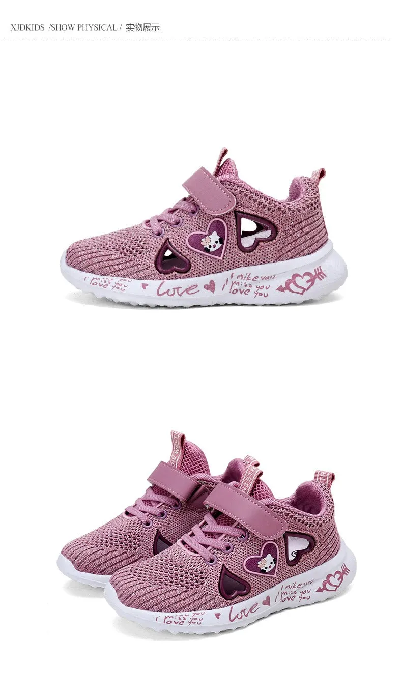 Girls Casual Shoes Light Mesh Sneakers Tennis Cute Sport