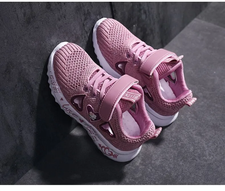 Girls Casual Shoes Light Mesh Sneakers Tennis Cute Sport
