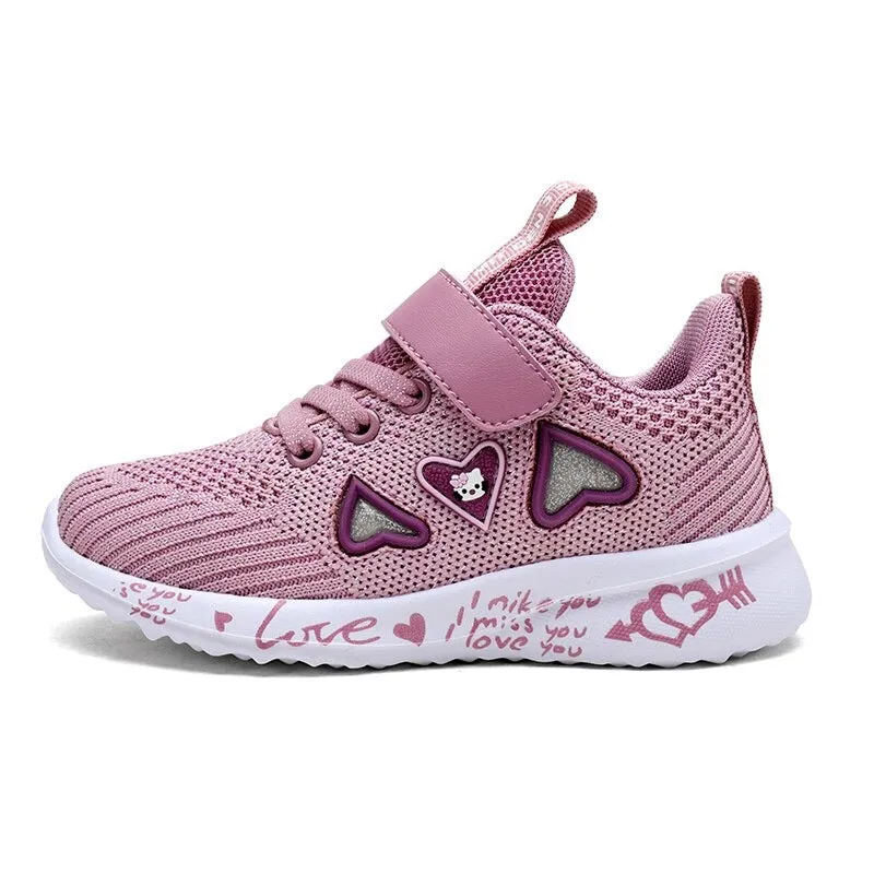 Girls Casual Shoes Light Mesh Sneakers Tennis Cute Sport