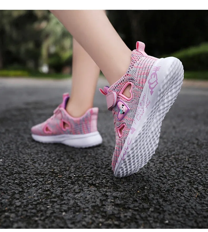 Girls Casual Shoes Light Mesh Sneakers Tennis Cute Sport