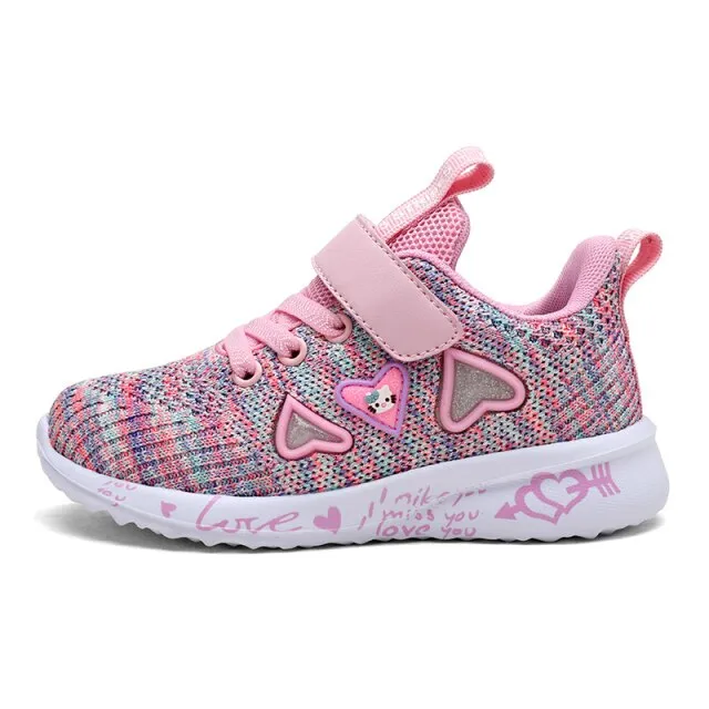 Girls Casual Shoes Light Mesh Sneakers Tennis Cute Sport