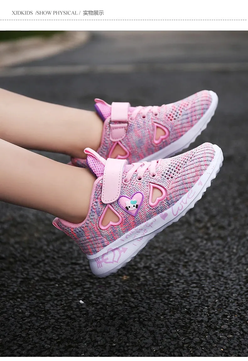 Girls Casual Shoes Light Mesh Sneakers Tennis Cute Sport