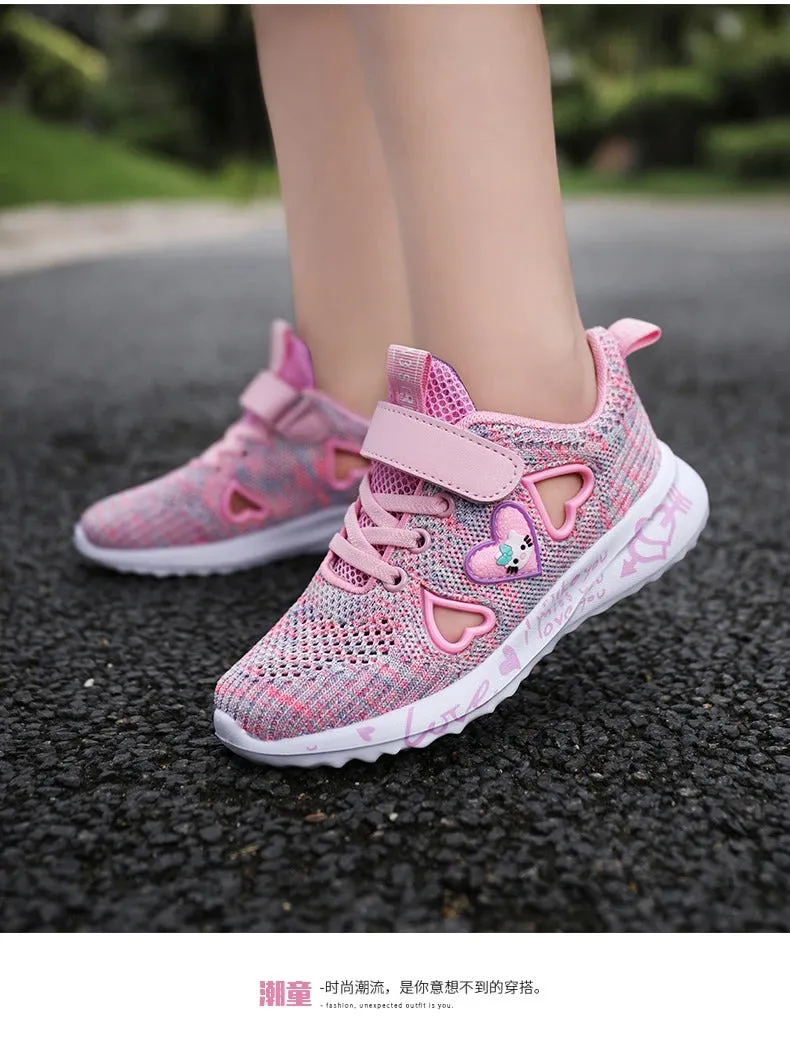 Girls Casual Shoes Light Mesh Sneakers Tennis Cute Sport