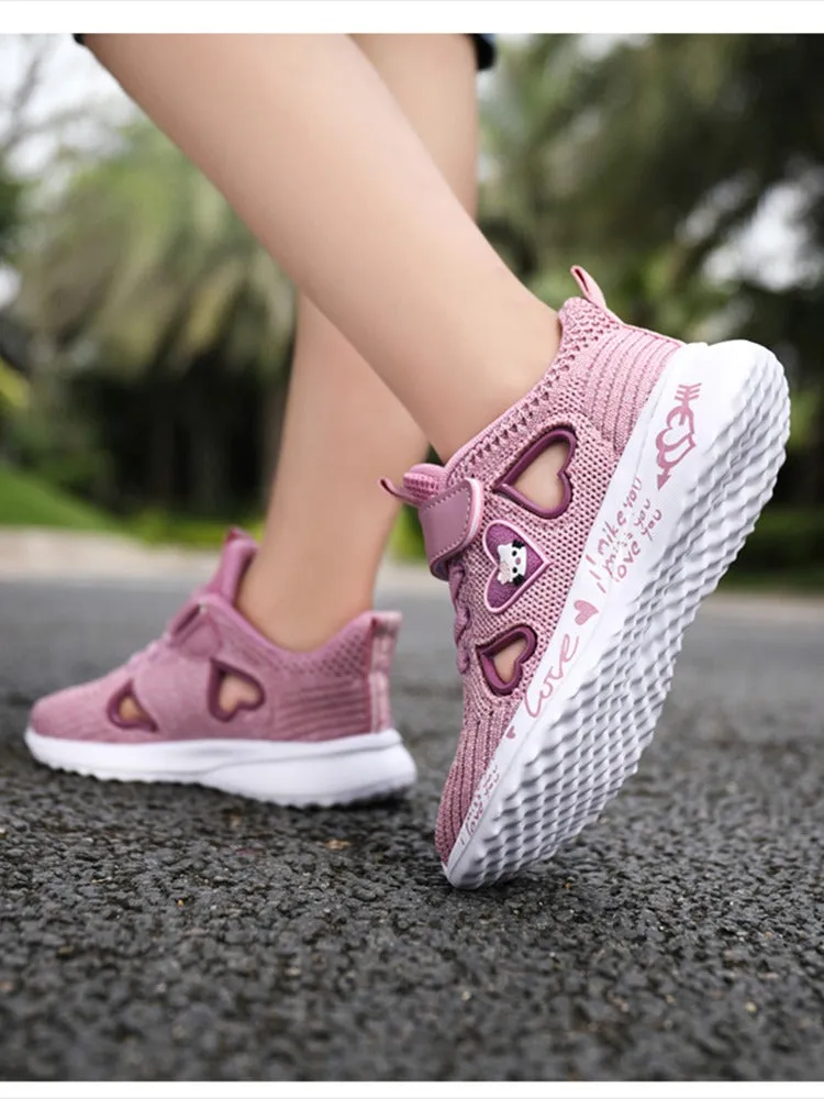 Girls Casual Shoes Light Mesh Sneakers Tennis Cute Sport