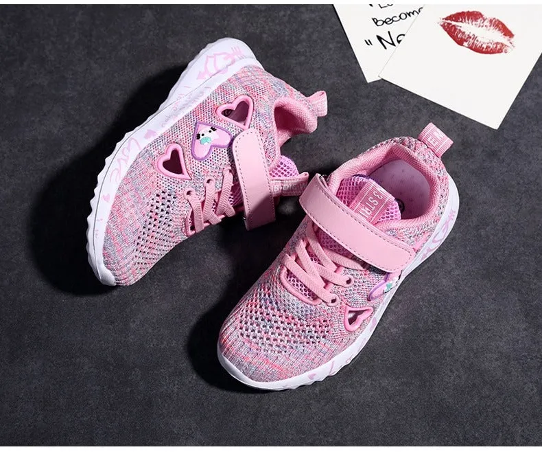 Girls Casual Shoes Light Mesh Sneakers Tennis Cute Sport
