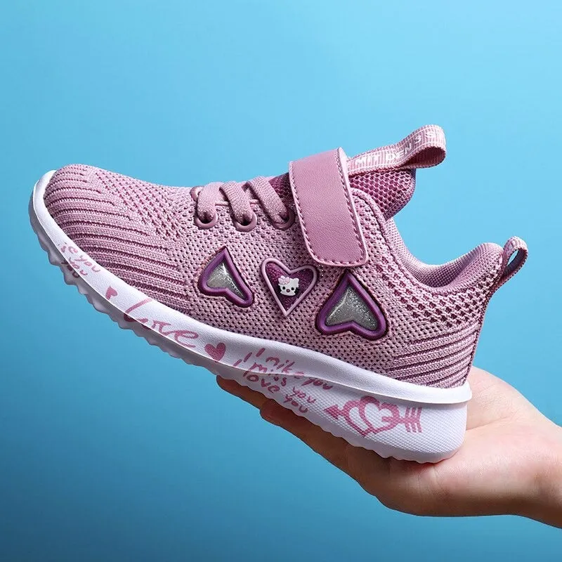 Girls Casual Shoes Light Mesh Sneakers Tennis Cute Sport