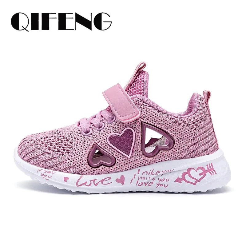 Girls Casual Shoes Light Mesh Sneakers Tennis Cute Sport